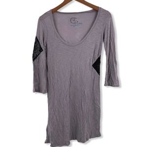 Planet Blue Long Sleeve Dress Lace Cutout Modal‎ XS